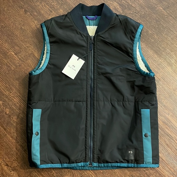 🔥NWT Paul Smith Men’s Reversible Gilet Vest Sz Large - Picture 1 of 13